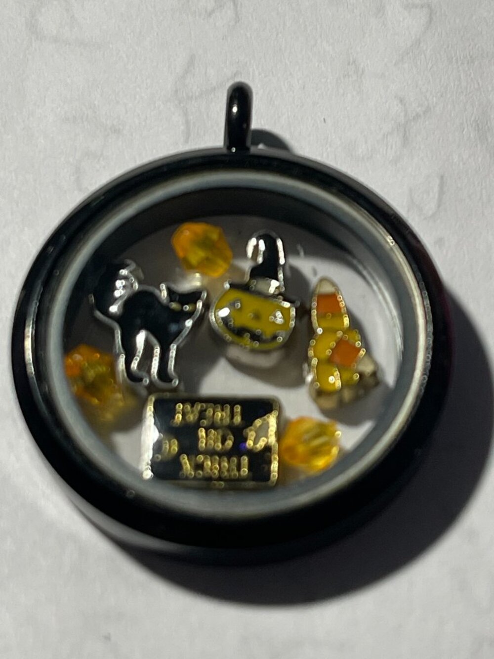 Halloween Trick or Treat Memory Locket w/ Chain NEW